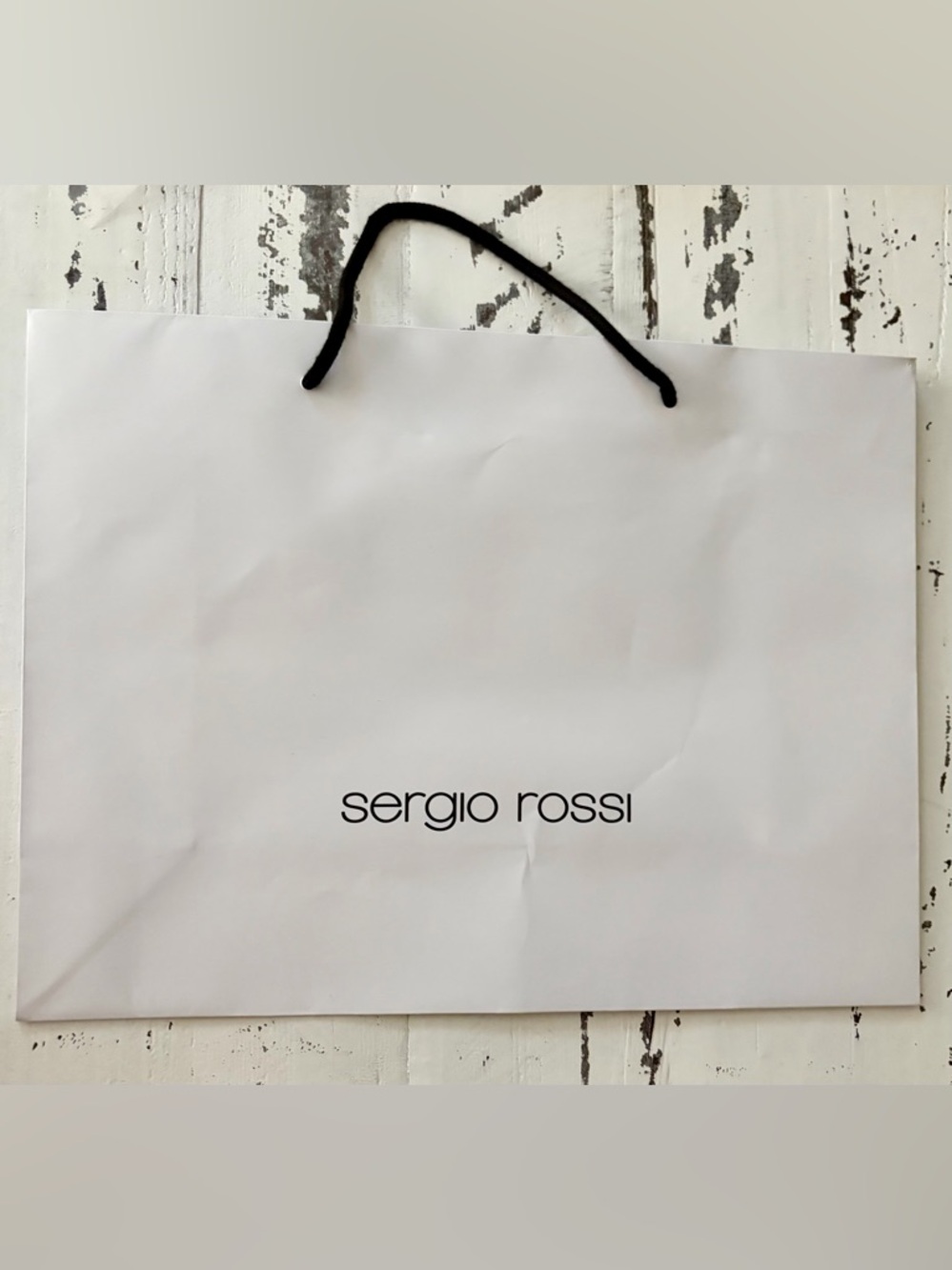 Sergio Rossi White Tote Bag with Black Rope Handles